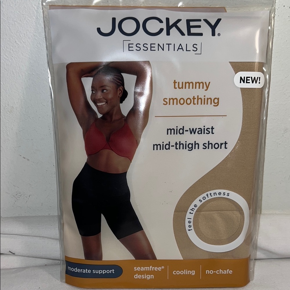 NEW Jockey® Essentials Women's Tummy Smoothing Mid-Waist Mid-Thigh Short XXL